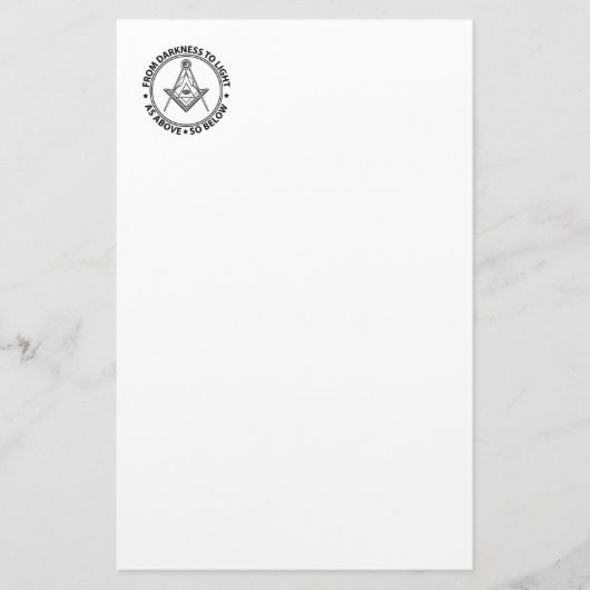 Freimaurersymbol Briefpapier (Vorderseite)