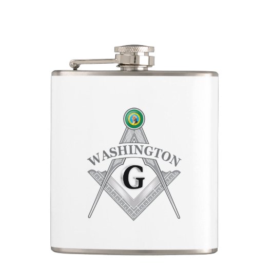 Freimaurersymbol des Staat von Washington Flachmann (Vorderseite)