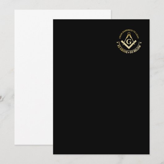 Freimaurersymbol Einladung (Vorne/Hinten)