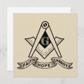 Freimaurersymbol Einladung (Vorne/Hinten)