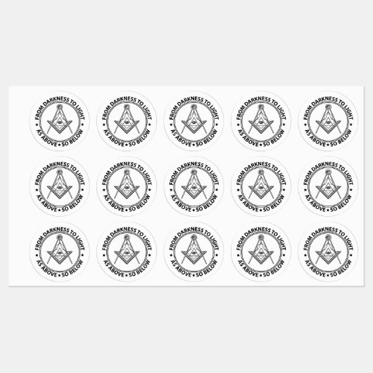 Freimaurersymbol Etiketten (Blatt)