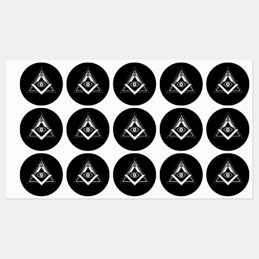 Freimaurersymbol Etiketten (Blatt)