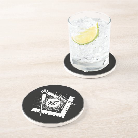 Freimaurersymbol Getränkeuntersetzer (Seite)