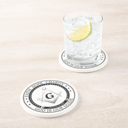 Freimaurersymbol Getränkeuntersetzer (Seite)