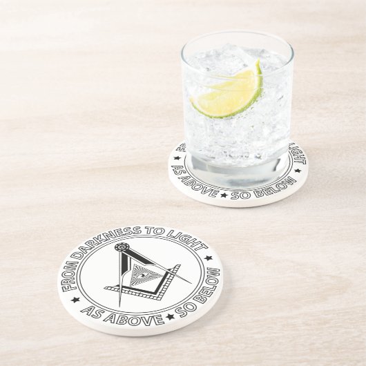 Freimaurersymbol Getränkeuntersetzer (Seite)