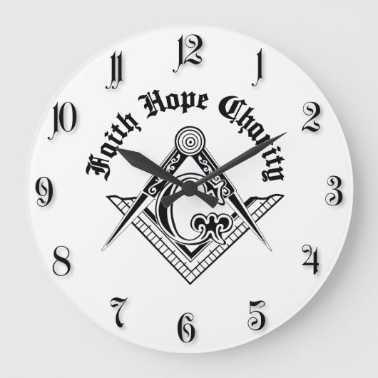 Freimaurersymbol Große Wanduhr (Vorderseite)