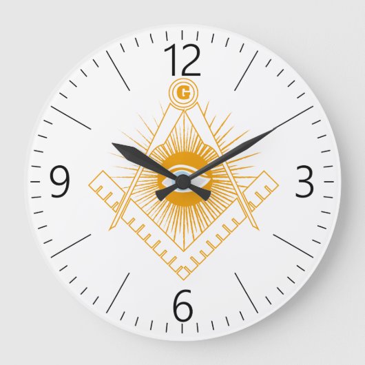 Freimaurersymbol Große Wanduhr (Vorderseite)