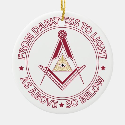 Freimaurersymbol Keramik Ornament (Vorne)