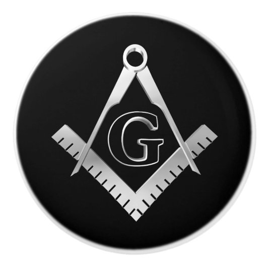 Freimaurersymbol Keramikknauf (Vorderseite)