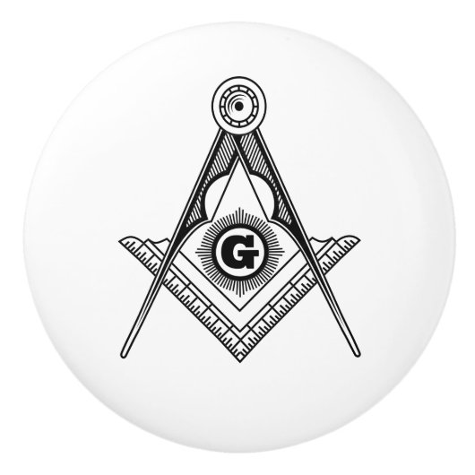 Freimaurersymbol Keramikknauf (Vorderseite)