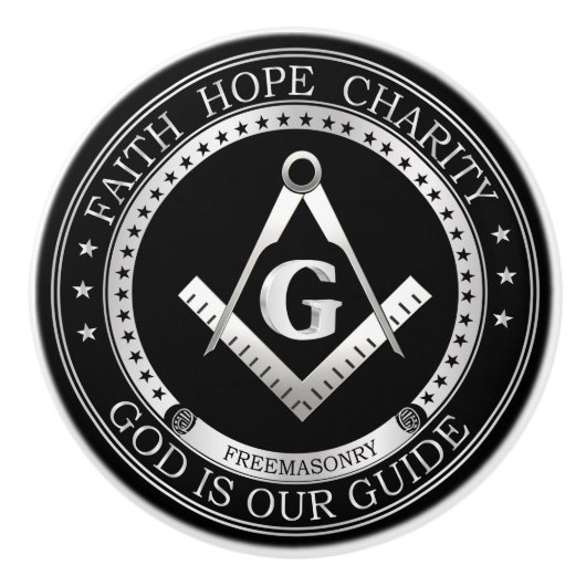 Freimaurersymbol Keramikknauf (Vorderseite)