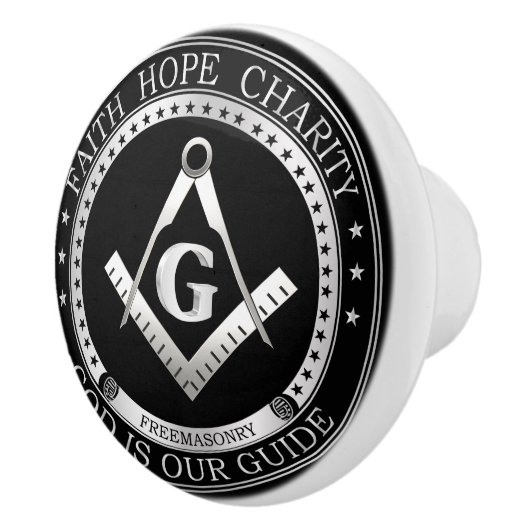 Freimaurersymbol Keramikknauf (Rechts)