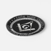 Freimaurersymbol Pappteller (Schrägansicht)