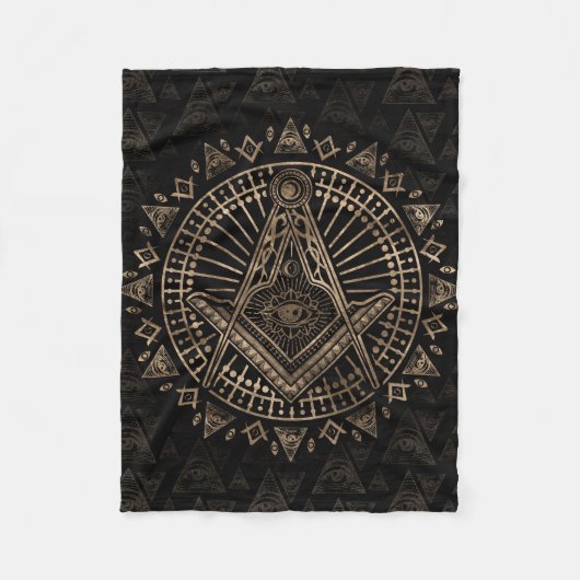 Freimaurersymbol Platz und Kompasse Fleecedecke (Vorderseite)