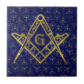 Freimaurersymbol Platz und Kompasse Fliese (Vorderseite)