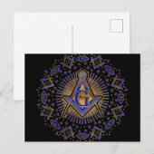 Freimaurersymbol Platz und Kompasse Postkarte (Vorne/Hinten)