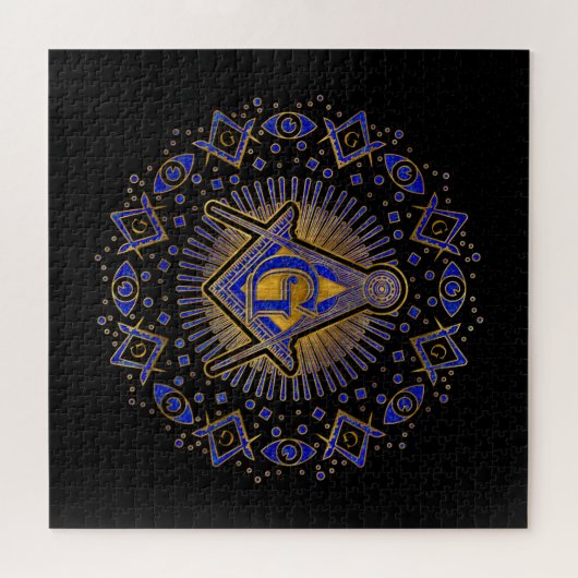 Freimaurersymbol Platz und Kompasse Puzzle (Horizontal)