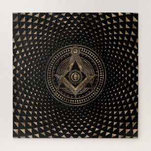 Freimaurersymbol Platz und Kompasse Puzzle