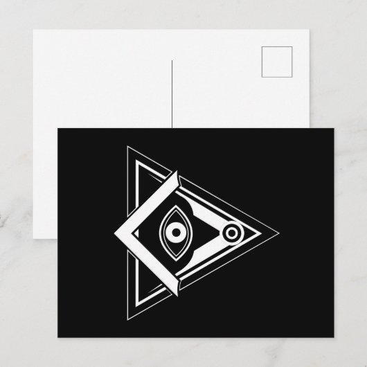 Freimaurersymbol Postkarte (Vorne/Hinten)