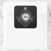 Freimaurersymbol Quadratischer Aufkleber (Tasche)