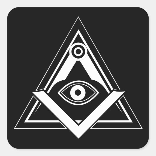 Freimaurersymbol Quadratischer Aufkleber (Vorderseite)