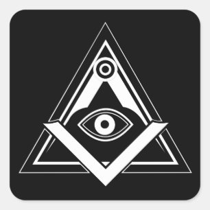 Freimaurersymbol Quadratischer Aufkleber