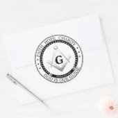 Freimaurersymbol Runder Aufkleber (Umschlag)