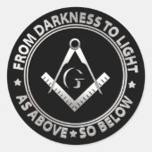 Freimaurersymbol Runder Aufkleber (Vorderseite)