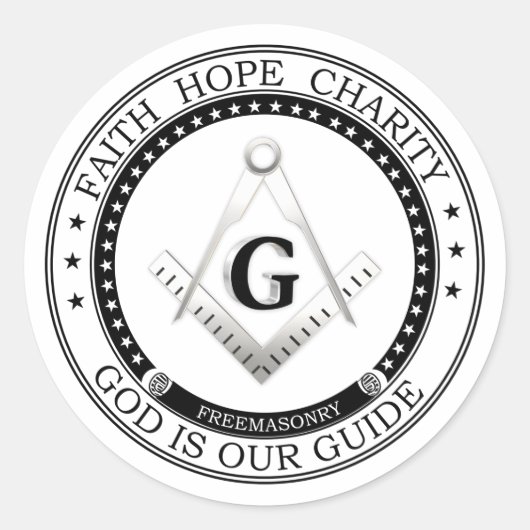 Freimaurersymbol Runder Aufkleber (Vorderseite)