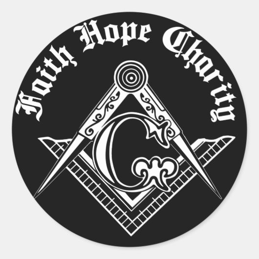 Freimaurersymbol Runder Aufkleber (Vorderseite)