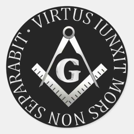Freimaurersymbol Runder Aufkleber (Vorderseite)