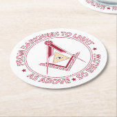 Freimaurersymbol Runder Pappuntersetzer (Angewinkelt)