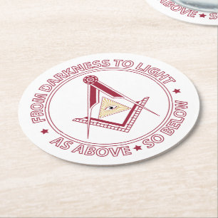 Freimaurersymbol Runder Pappuntersetzer