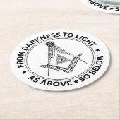 Freimaurersymbol Runder Pappuntersetzer (Angewinkelt)