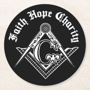 Freimaurersymbol Runder Pappuntersetzer