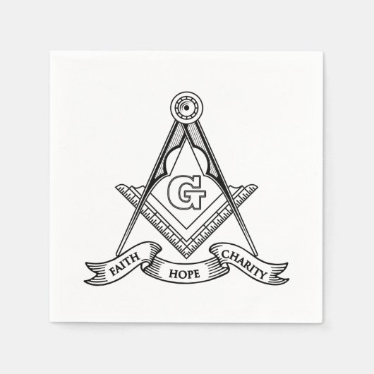 Freimaurersymbol Serviette (Vorderseite)