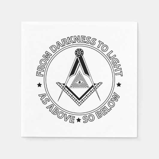 Freimaurersymbol Serviette (Vorderseite)