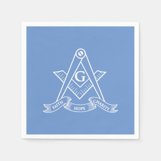 Freimaurersymbol Serviette (Vorderseite)