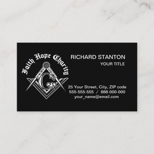 Freimaurersymbol Visitenkarte (Vorderseite)