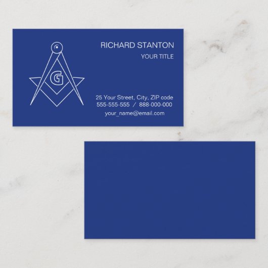 Freimaurersymbol Visitenkarte (Vorne/Hinten)