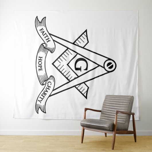 Freimaurersymbol Wandteppich (Beispiel (Horizontal))