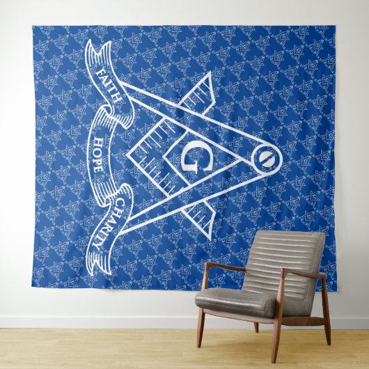 Freimaurersymbol Wandteppich (Beispiel (Horizontal))