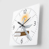 Freimaurersymbolen Quadratische Wanduhr (Winkel)