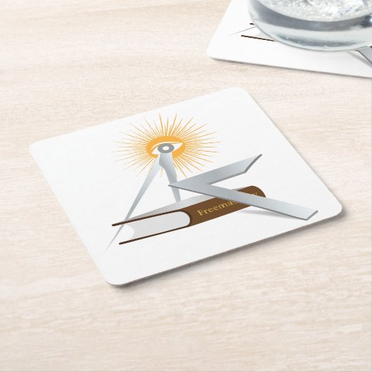 Freimaurersymbolen Rechteckiger Pappuntersetzer (angewinkelt)