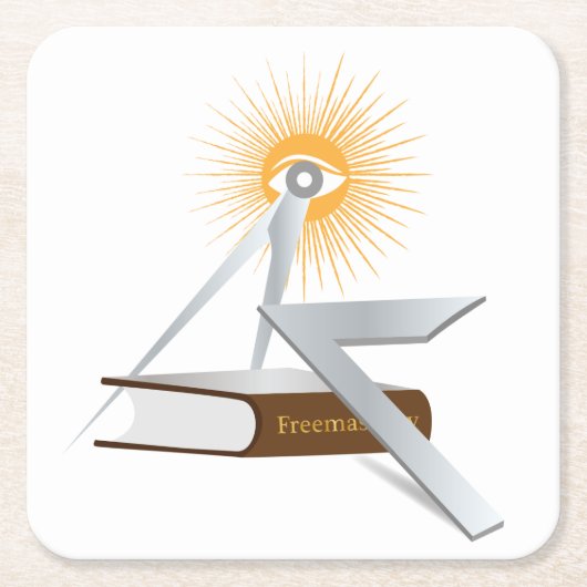 Freimaurersymbolen Rechteckiger Pappuntersetzer (Vorderseite)