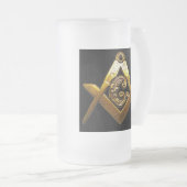 FreimaurerTasse Mattglas Bierglas (VorderseiteRechts)