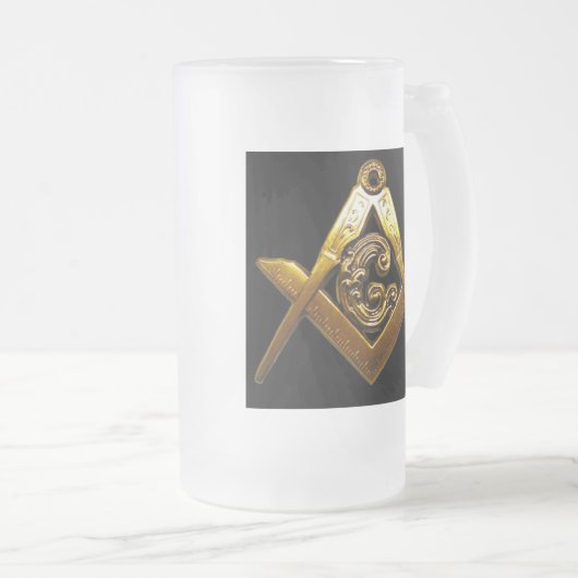 FreimaurerTasse Mattglas Bierglas (VorderseiteRechts)