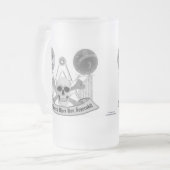 FreimaurerTotenkopf mit gekreuzter Knochen Mattglas Bierglas (Vorderseite Links)