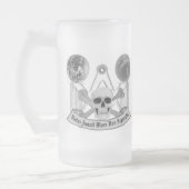 FreimaurerTotenkopf mit gekreuzter Knochen Mattglas Bierglas (Links)