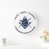 Freimaureruhr Blau Große Wanduhr (Zuhause)